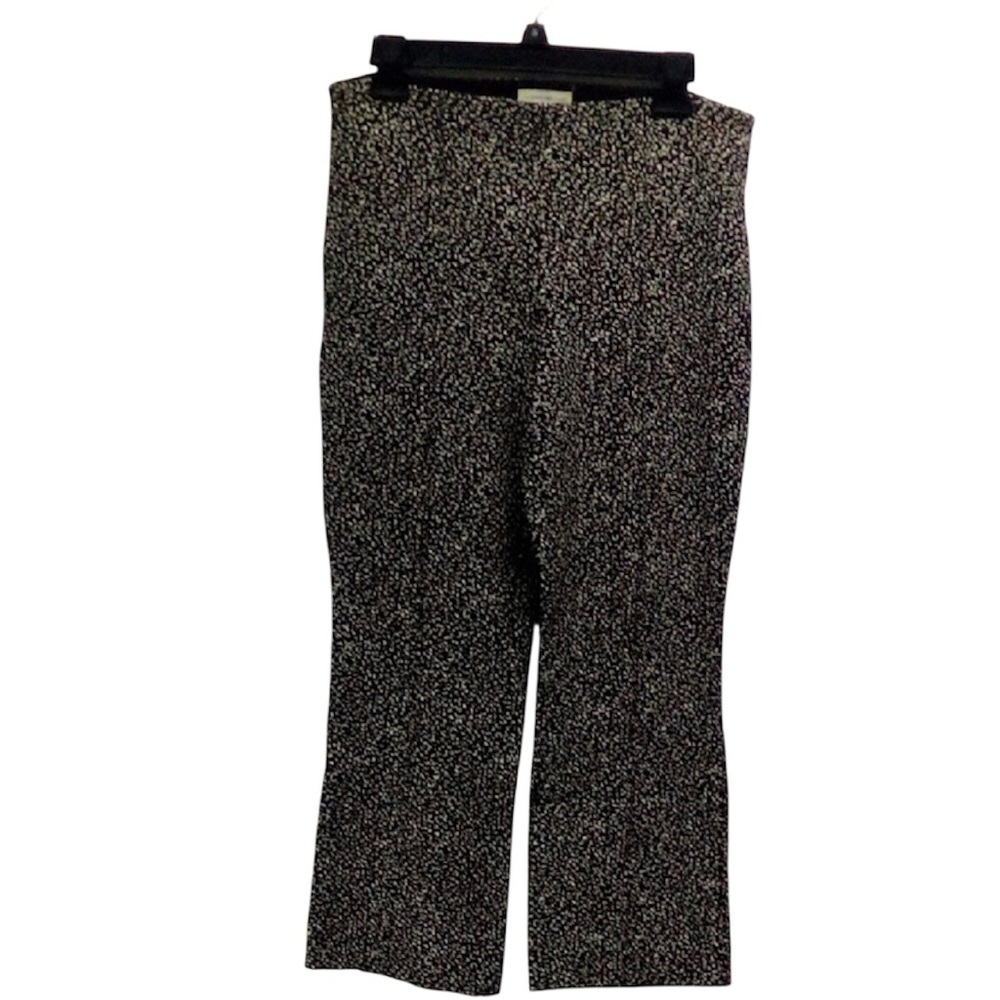 Anthropologie Black and White Cheetah Print Crop Flare Pants